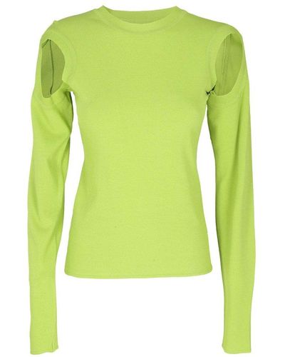 Low Classic Armhole Long Sleeve Top - Green