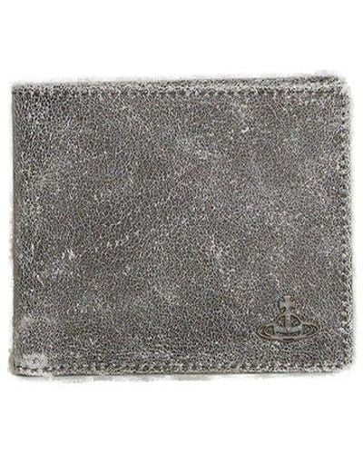 Vivienne Westwood Distressed Bi-fold Wallet - Grey