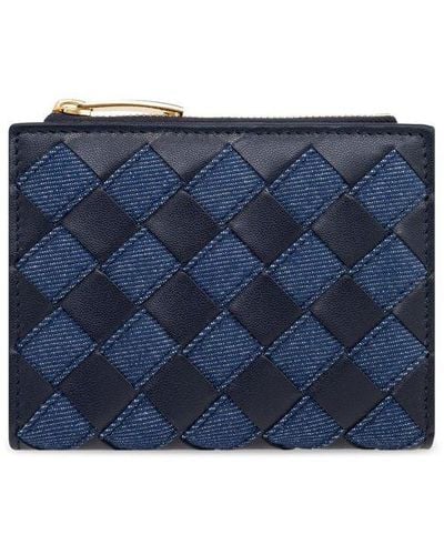 Bottega Veneta Leather Wallet, - Blue