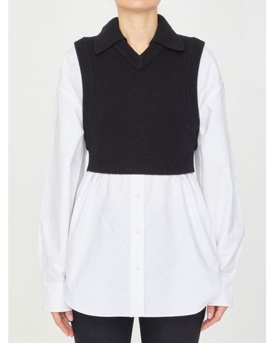 Alexander Wang Shirt With Wool Sweater Vest - White
