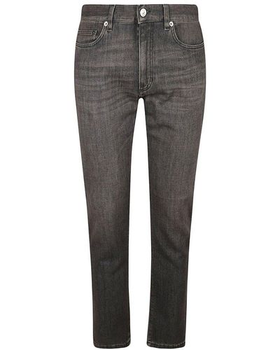 Zegna City Button Fitted Jeans - Gray