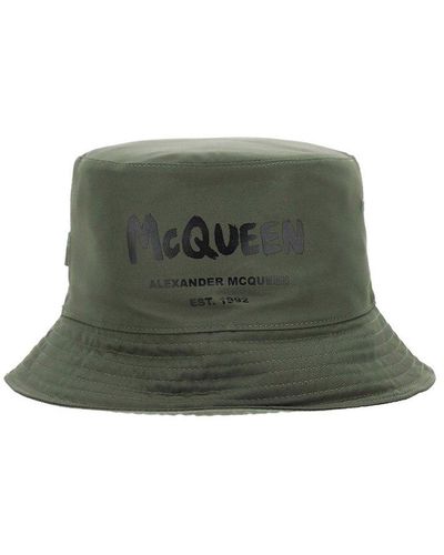 Alexander McQueen Logo Printed Bucket Hat - Green