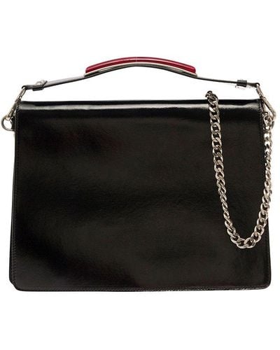 Alberta Ferretti Top-handle Chained Crossbody Bag - Black