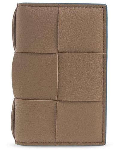 Bottega Veneta Leather Card Holder - Brown