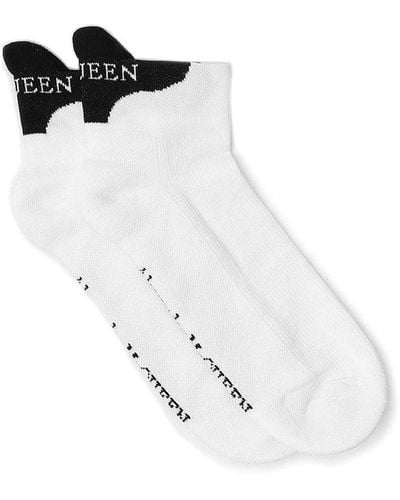Alexander McQueen Logo Intarsia Ankle Socks - White