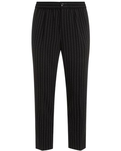 Ami Paris Paris Striped Pleated Trousers - Black