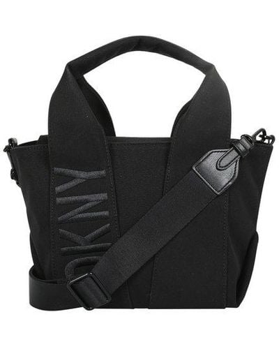 DKNY Rue Logo Embroidered Top Handle Bag - Black