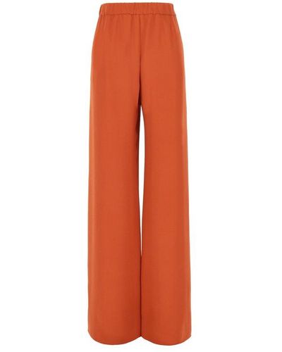 Valentino High Waist Wide Leg Trousers - Orange