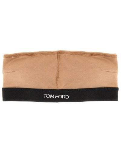 Tom Ford Logo Underband Bandeau Bra - Brown