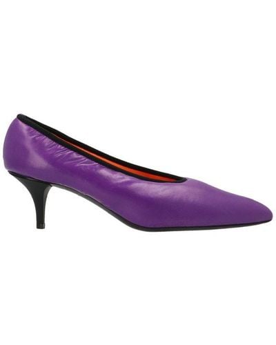 Marni Pointed Toe Slip-on Court Shoes - Purple