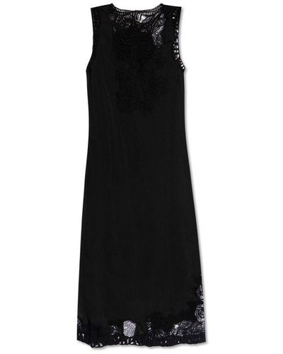 Jil Sander Satin Sleeveless Dress, - Black