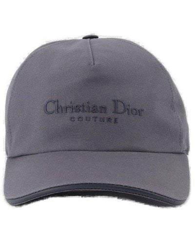Dior Logo Embroidered Baseball Cap - Gray