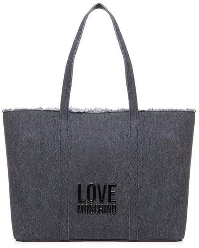 Love Moschino Denim Icon Cotton Shopper Bag - Blue