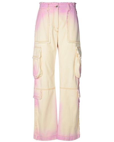 MSGM Tie-dyed Frayed Cargo Jeans - Natural