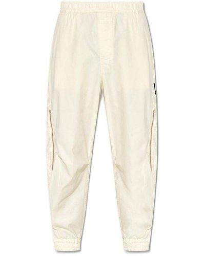Stone Island Shadow Project Trousers With Logo - White
