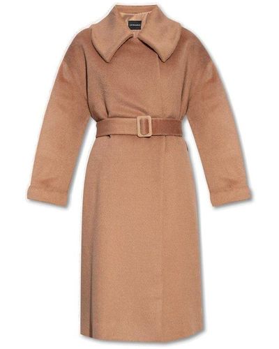 Emporio Armani Belted Coat - Brown