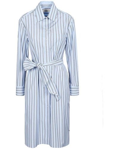 Weekend by Maxmara Striped Long-sleeved Shirt Dress - Blue