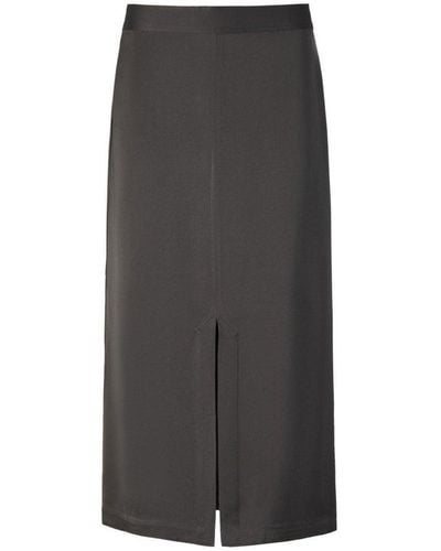 Totême Front-slit Zipped Midi Skirt - Grey