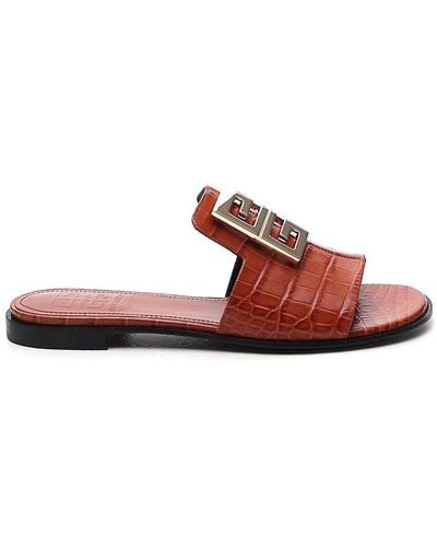 Givenchy 4g Logo Plaque Sandals - Brown