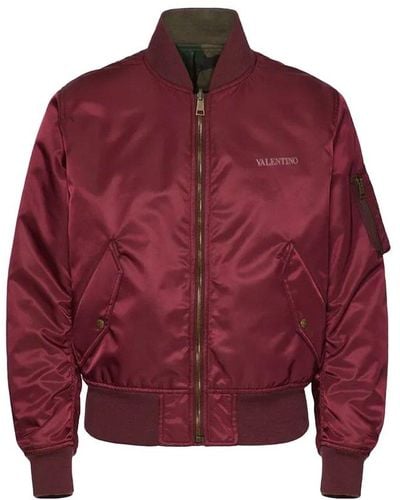 Valentino Zip-up Straight Hem Reversible Jacket - Red
