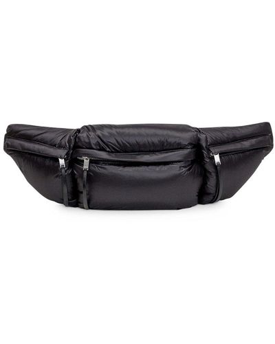 Jil Sander + Logo Printed Zipped Padded Belt Bag - Black