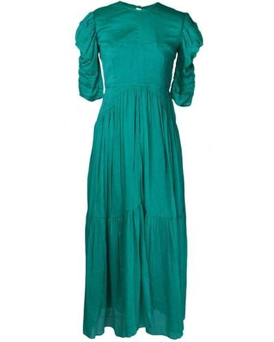 Isabel Marant Open Back Puff-sleeved Dress - Green