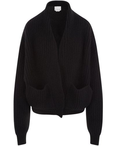 Sa Su Phi V-neck Long Sleeved Knitted Cardigan - Black