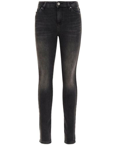 Karl Lagerfeld Stripe Skinny Denim Jeans - Grey