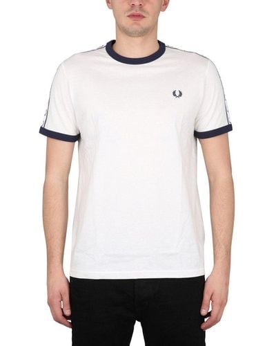 Fred Perry Logo-tape Crewneck T-shirt - White