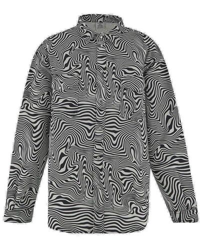 Vetements Zebra Printed Buttoned Shirt - Grey