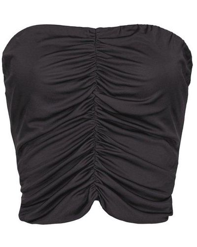 Pinko Strapless Ruched Top - Black
