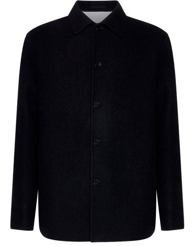 Jil Sander Long-sleeved Buttoned Overshirt - Black