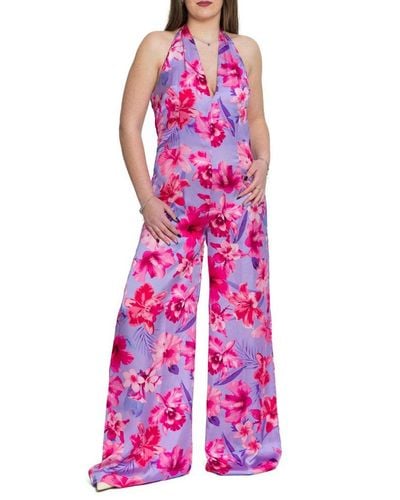 Pinko Allover Floral Printed Jumpsuit - Pink