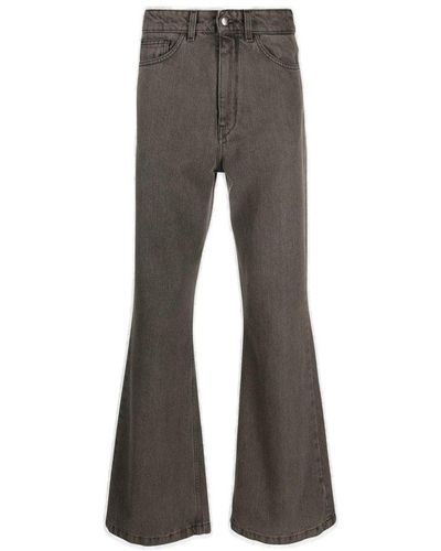Societe Anonyme Markrsa Mid-rise Wide-leg Jeans - Grey