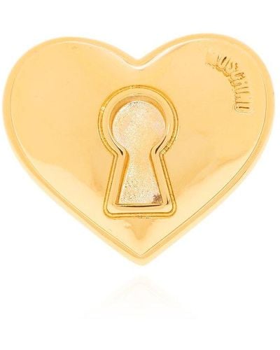 Moschino Heart-shaped Ring, - Yellow