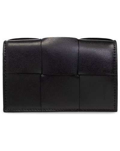 Bottega Veneta Leather Card Case - Black