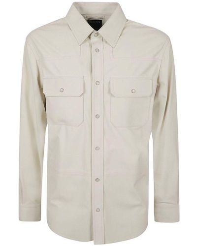 ZEGNA Round Hem Patched Pocket Buttoned Shirt - White