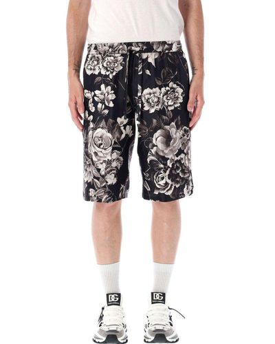 Dolce & Gabbana Floral-printed Vanity Shorts - Black