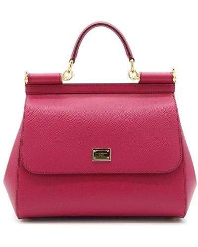 DOLCE & GABBANA Dauphine Small Tricolor Miss Sicily Satchel Pink
