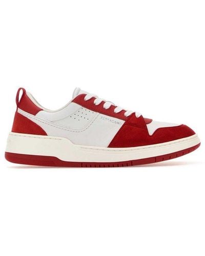 Ferragamo Two-toned Low-top Sneakers - Red