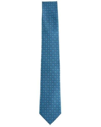 Ferragamo Micro Pattern Printed Tie - Blue