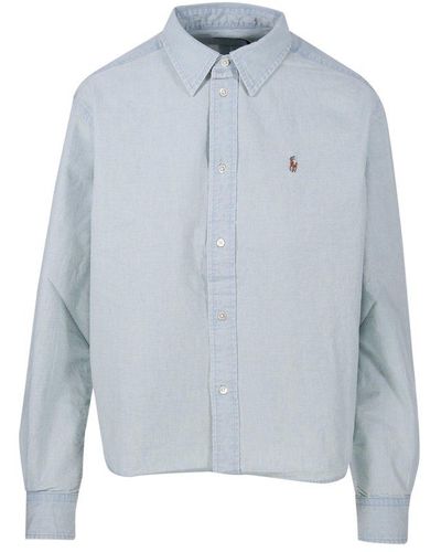 Polo Ralph Lauren Wide Cropped Shirt - Blue