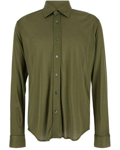 Tom Ford Buttoned Long-sleeved Shirt - Green