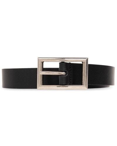 Saint Laurent Leather Belt, - Black