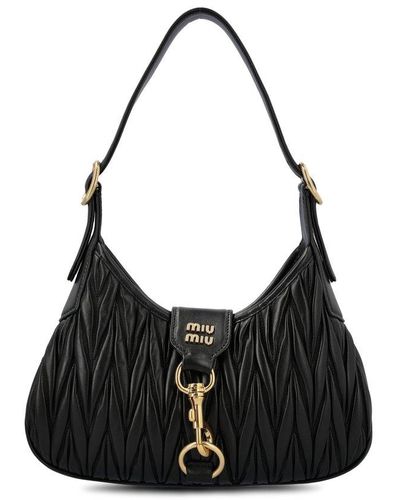 Matelasse Mini Chain Shoulder Bag, Used & Preloved Miu Miu Shoulder Bag, LXR USA, Black