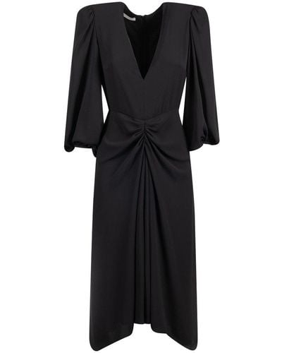 Philosophy Di Lorenzo Serafini V-neck Draped Midi Dress - Black
