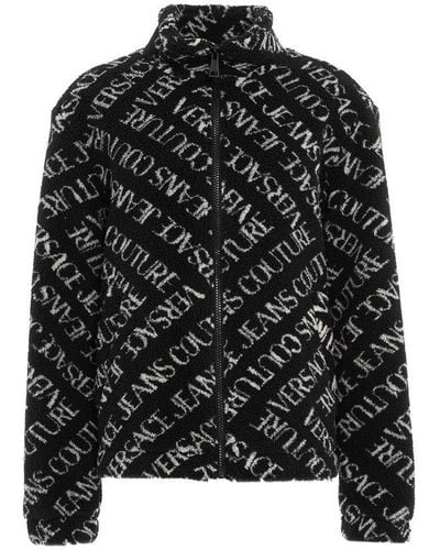 Versace Logo-printed Zipped Bomber Jacket - Black