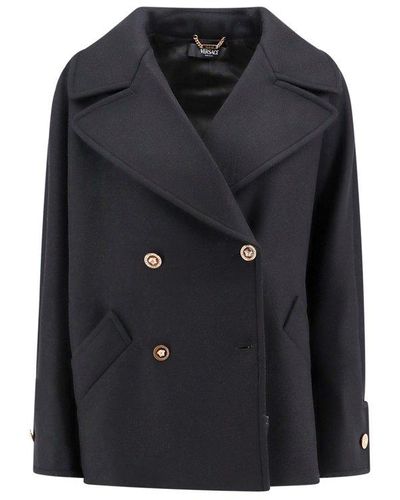Versace Double-breasted Coat - Black