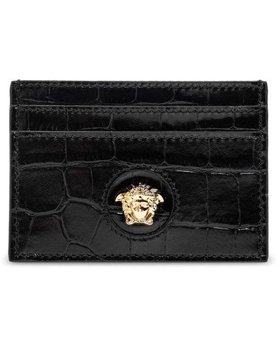 Versace Card Case With Medusa Face - Black