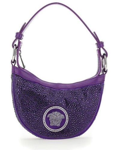 Versace Medusa-motif Embellished Tote Bag - Purple